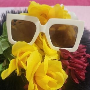 Cream Square Sunglasses Chunky Shades Summer Sunshades Beach Sunshades